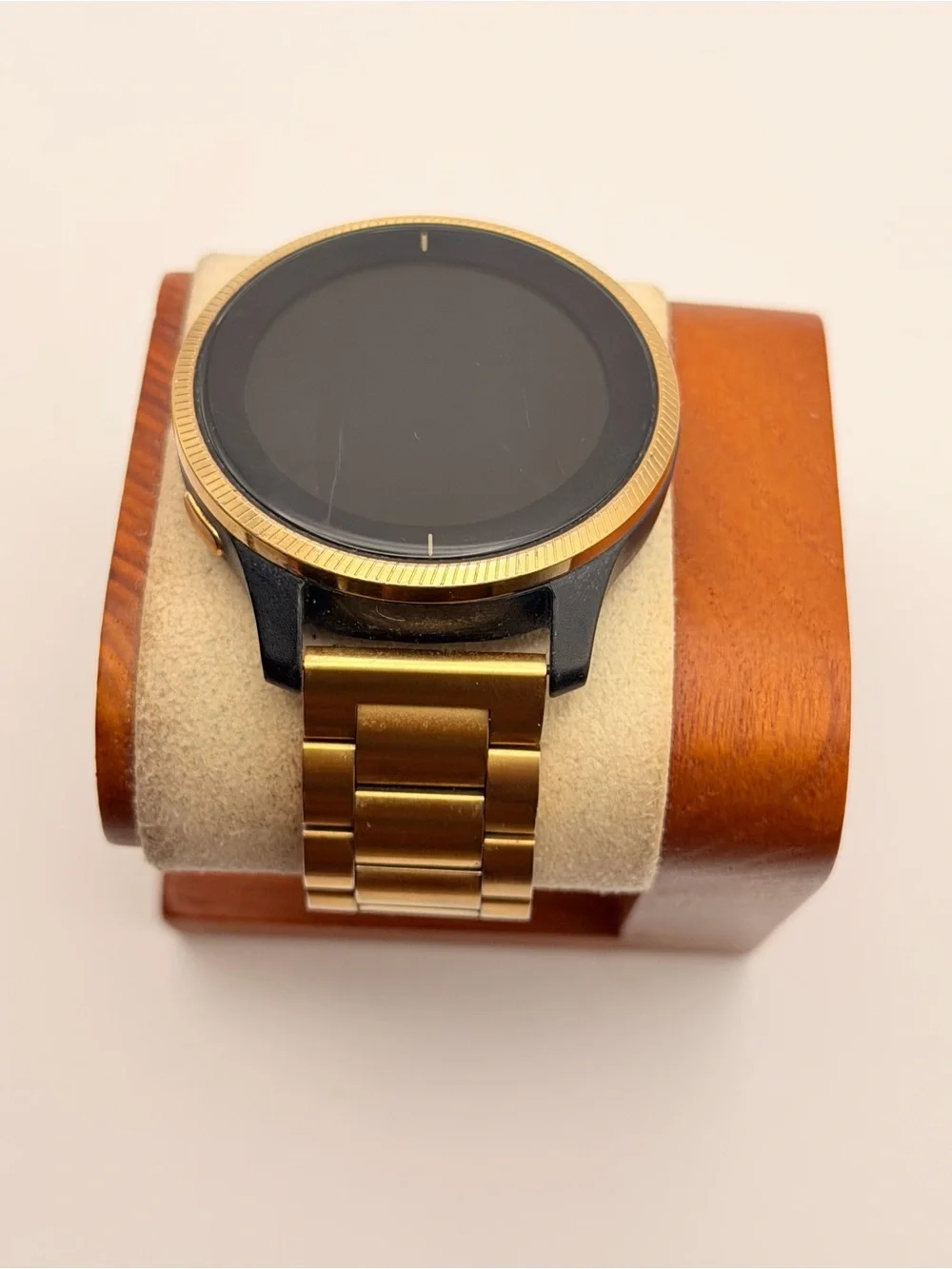 Garmin Venu, Tested, Gold/Black, Charger Included, Stainless Steel Band